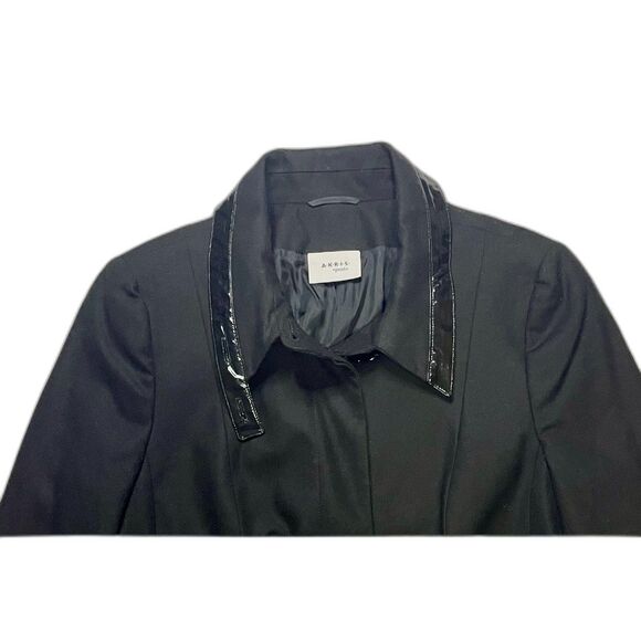 Akris Punto Black Wool Blazer Jacket US 10 Patent Trim Made Switzerland - Picture 5 of 11